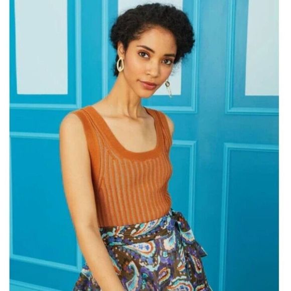 Marie Oliver Rylee Ribbed Sweater Tank Bombay Rust Womens Size M - Picture 7 of 8
